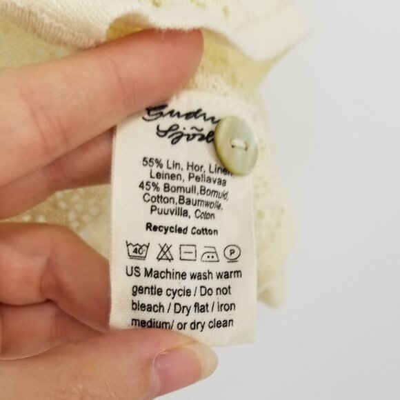 Gudrun Sjoden Wispy Pointelle Ivory Cardigan L - Summer, Boho, Cottage, Vintage - Picture 4 of 4